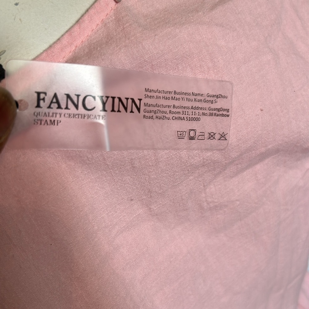 Light Pink V-Neck Tiered Women's Dress - Picture 7 of 7